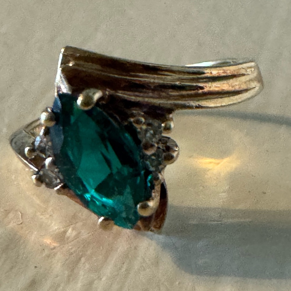 10k Emerald and Diamond Ring - Women Jewelry